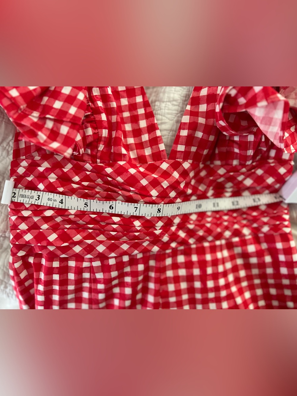 Hutch Red Gingham Ruffle-Shoulder romper - Picture 6 of 6